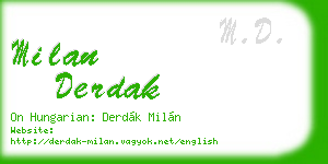 milan derdak business card